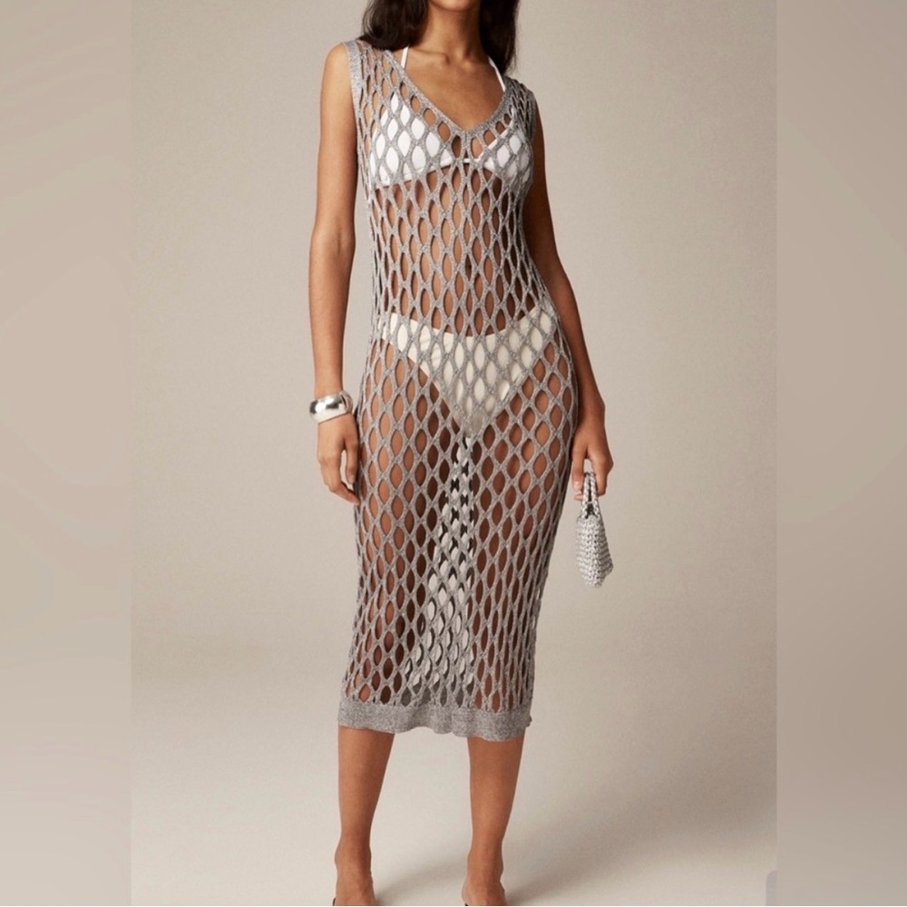 J. Crew Collection Grey Metallic Coverup NWT